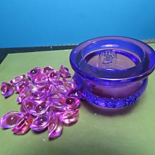 【競標網】天然漂亮紫色琉璃迷你聚寶盆50mm+28顆1.5公分粉琉璃元寶(回饋價便宜賣)限量5組(賣完恢復原價300元)