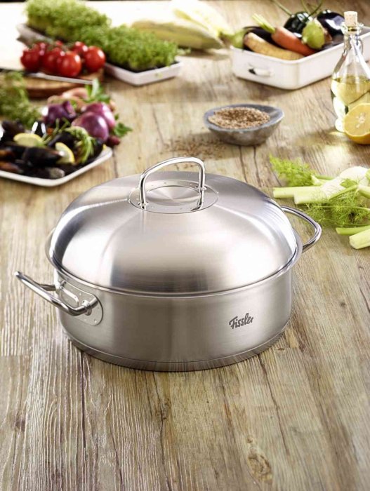 德國 Fissler Original Profi 28cm 4.8L 不鏽鋼 皇冠形 深炒平底鍋 燉鍋 湯鍋