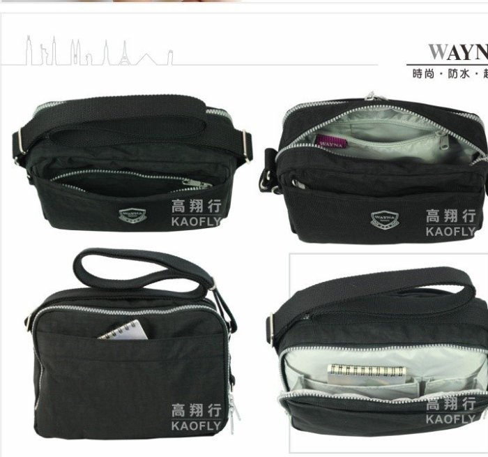 WAYNA 防潑水 斜背包側背包小方包旅行包 多隔層 8906 多色可選 台灣製  薇娜皮飾