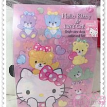 ♥小花花日本精品♥Hello kitty 文件夾收納夾票據夾紙張收納夾文具用品滿版圖小熊蝴蝶結捧臉點點粉色日本限定