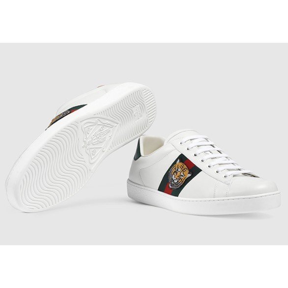 【二手正品】 Gucci 18SS SNEAKER 小白鞋  虎頭刺繡 現貨