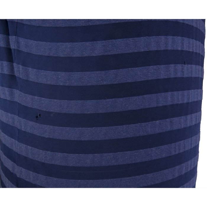 義大利國際精品Armani Collezioni亞曼尼深藍色條紋有領短袖針織衫 義大利製 XL號