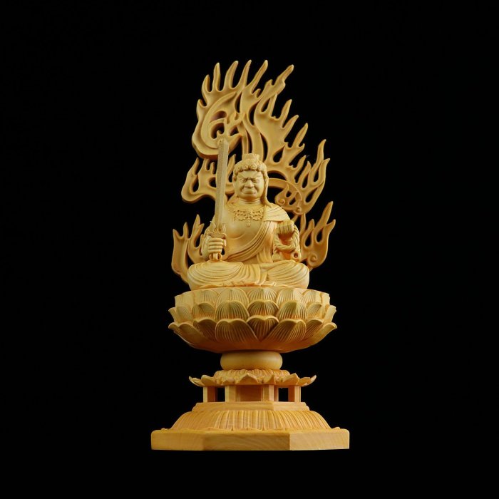 現貨熱銷-檜木木雕八寶佛八大守護神擺件佛像生肖本命佛菩薩實木雕刻工藝品佛像