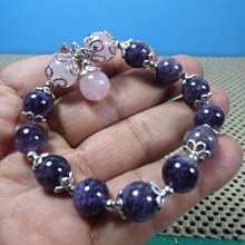 【競標網】高檔天然漂亮雙色(粉紫)水晶造型手珠10mm(回饋價便宜賣)限量5組(賣完恢復原價300元)
