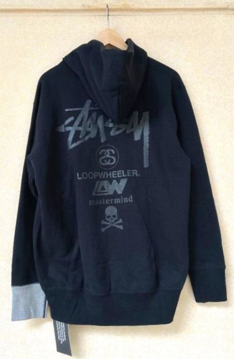 BLACK全新LOOPWHEELER x MASTERMIND JAPAN x STUSSY連帽外套MMJ帽夾/帽T