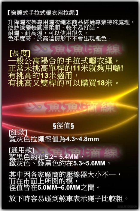 【魚魚滴線】 一條18米鐵灰色 現優惠165元 升降曬衣架專用曬衣繩@ 瑪x歐用繩請記得下單留言備註