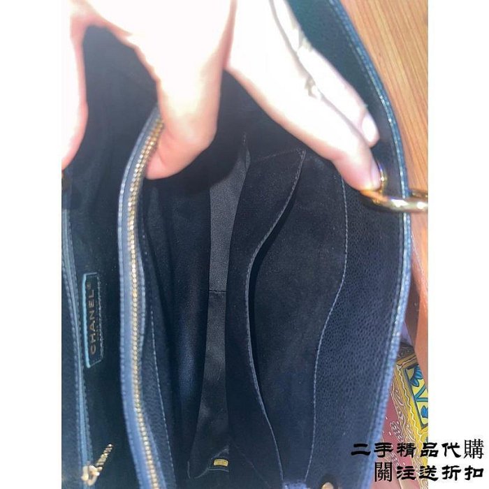 二手精品代購CHANEL 香奈兒 GST 黑色 荔枝牛皮 菱格紋 手提包 金鍊 雙肩包 豆腐包 牛皮 小香包 A50995