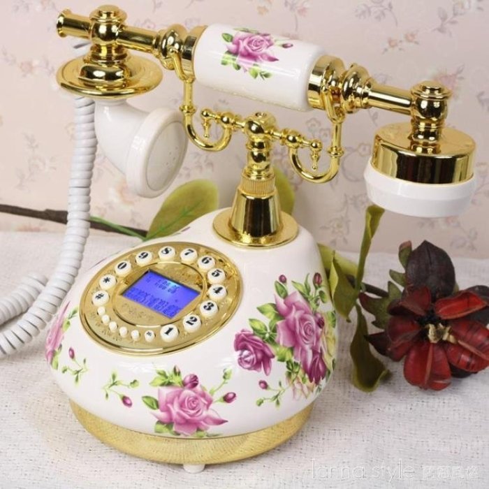 現貨熱銷-仿古電話機家用時尚創意歐式復古老式固定電話客廳辦公室座機  -卡隆百貨