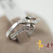 ＊奢華大道國際精品＊【J0132】Just Diamond雙扣環白K碎鑽戒指