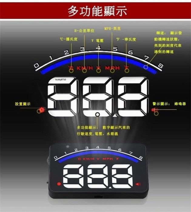 Ford福特 Mondeo  Focus Fiesta M6 OBD2 HUD 抬頭顯示器