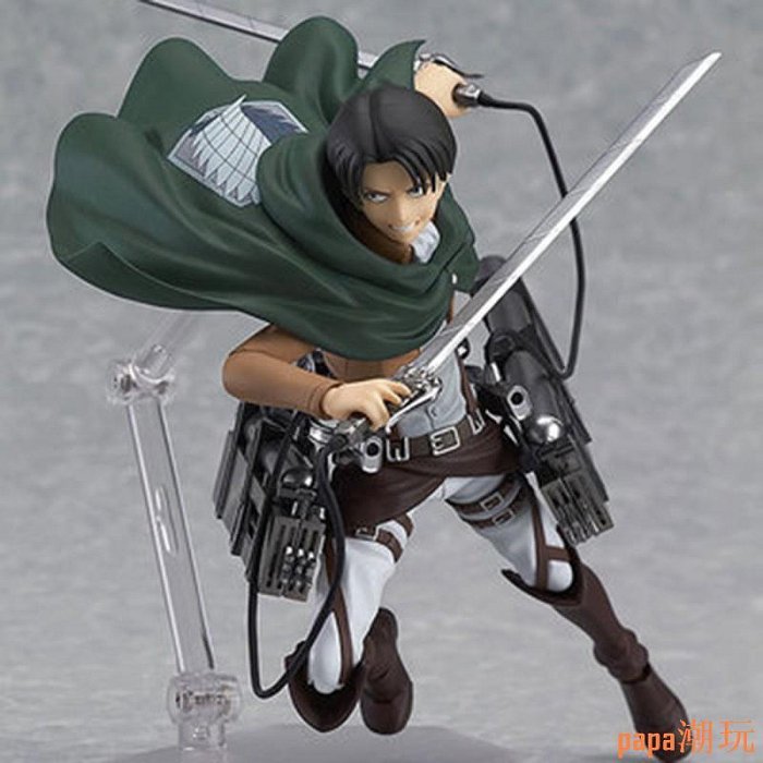 papa潮玩動漫進擊的巨人 Eren Mikasa Ackerman Levi Rivaille Figma PVC 可動人偶玩具收