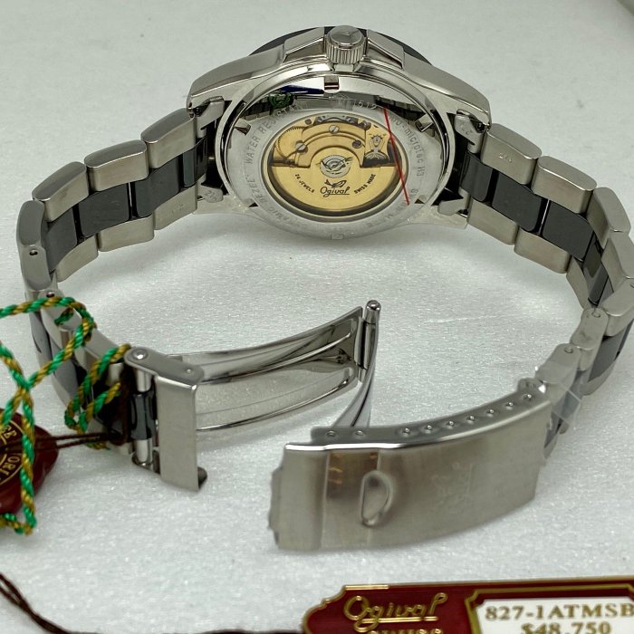 愛其華 Ogival (827-1ATMSB)夜鷹飛梭系列氚氣燈管時尚機械腕錶/40mm
