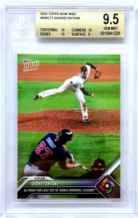 大谷翔平Trout 2023 Topps Now WBC 經典對決鑑定卡BGS 9.5～賣場上還有