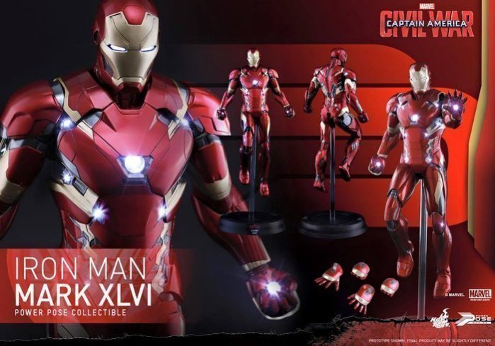 全新 Hot Toys 1/6 PPS003 美國隊長3 英雄內戰 鋼鐵人 MK46 馬克46 動態雕像