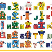【W・先生】拼裝ABC字母/英文字母機器人/英文變形機器人