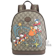 【茱麗葉精品】全新精品 GUCCI 專櫃商品 552884 DISNEY聯名唐老鴨印花拼接休閒後背包.駝 現貨