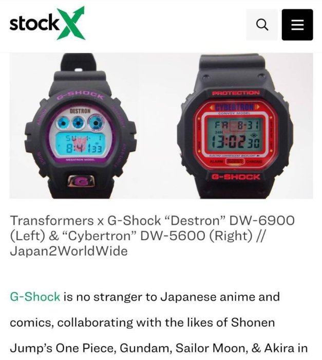 CASIO G-SHOCK DW-6900-FS Transformers Megatron 變形金剛聯名款手錶