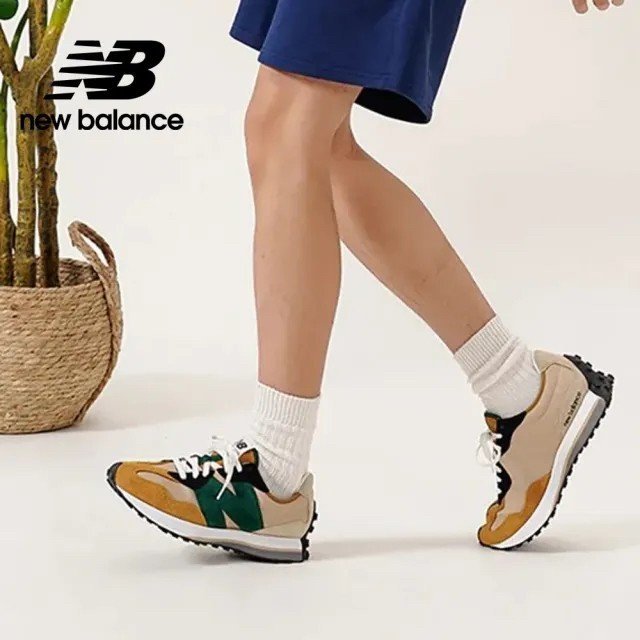 【豬豬老闆】NEW BALANCE 327 復古 拼接 休閒鞋 男女鞋 深藍MS327DT 卡其MS327DB