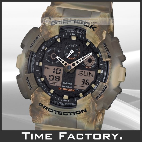 【時間工廠】CASIO G-SHOCK 迷彩重裝潮流款 GA-100MM-5 (100)