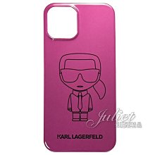 【茱麗葉精品】【全新精品】KARL LAGERFELD 老佛爺公仔 Iphone 12 6.1吋手機殼.紫紅 現貨