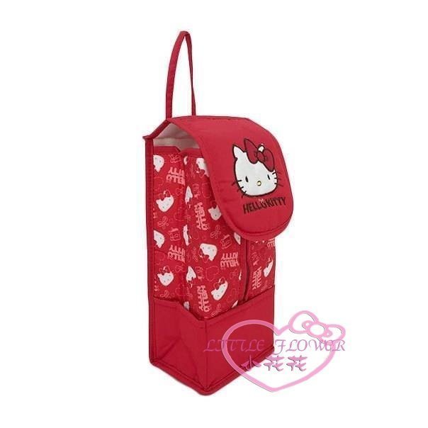 ♥小公主日本精品♥ Hello Kitty 紅色 大臉 車用/居家/辦公室 掛式面紙套 紙巾套 面紙盒套56887006