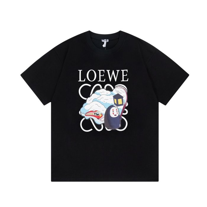 【熱賣精選】LOEWE 23SS夏季短袖男t恤千與千尋印花休閑上衣原單高端款