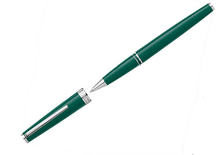 【Penworld】德國製 Mont Blanc 萬寶龍 PIX系列綠桿鉑金夾鋼珠筆 128088