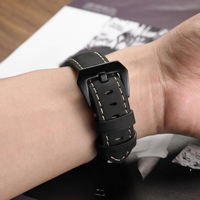 高品質真皮錶帶適用於Samsung 三星Watch 5 Pro 錶帶 Watch5/4 44mm 男士錶帶