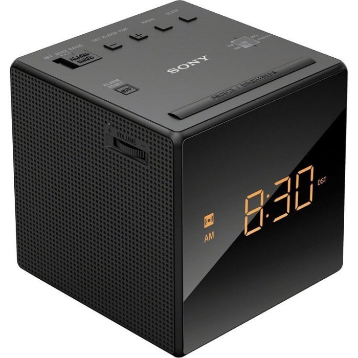 美版二頭插頭 Sony ICF-C1 黑色單鬧鐘電子鬧鐘 附中文說明書 Alarm Clock Radio ICFC1