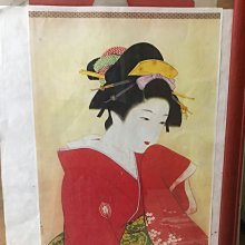 日本美女板畫收藏 木框尺寸50x2.5x95cm 實木框 3kgs