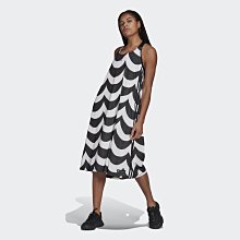 南 2021 6月 Adidas MARIMEKKO 連身洋裝 聯名款 舒適挖背洋裝 黑白色 幾何 H20489