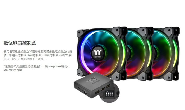 小白的生活工場*T.t Riing Plus 14 LED RGB 數位風扇(三顆裝)CL-F056-PL14SW-A