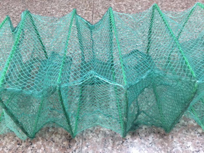 *蝶飛*5個700元加固型1米長城網 蜈蚣網 地籠 折疊漁網 長型蛇籠 陷阱 蝦 蟹 溪魚 裝魚網 魚袋 魚簍