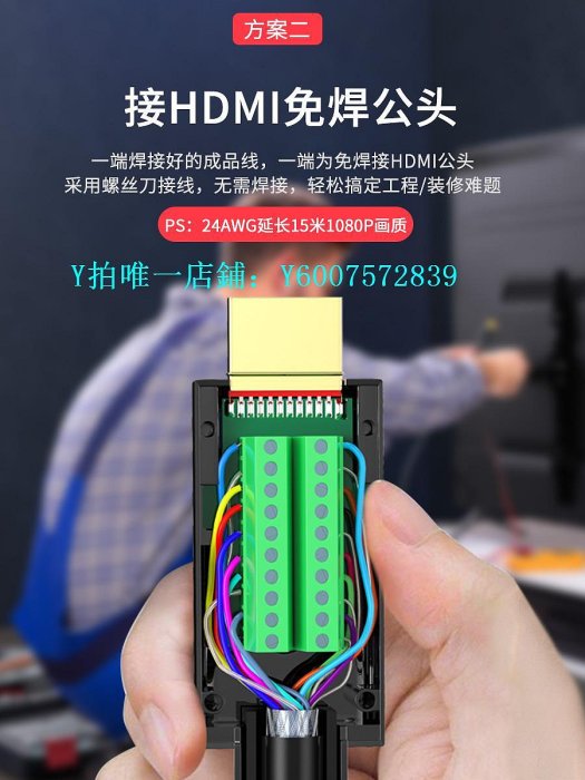 發燒級電源線 hdmi2.0高清線4K電視機頂盒連接線HDMI工程裝修預埋加長散線插頭