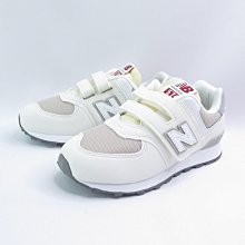 New Balance 574 中童 PV574RCD 復古休閒鞋 魔鬼氈 W寬楦 米白【iSport愛運動】