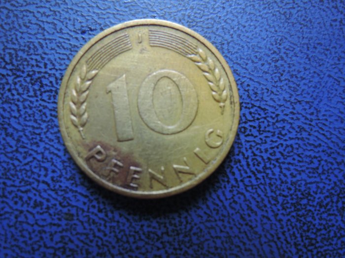 德國 1950年 10 PFENNIG銅硬幣(品像如圖)@750