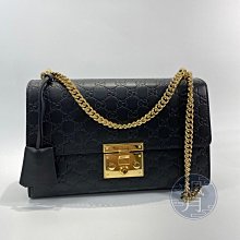 GUCCI  古馳 黑PADLOCK鏈帶包 中款 409486 肩背包 側背包 斜背包 大容量 時尚百搭