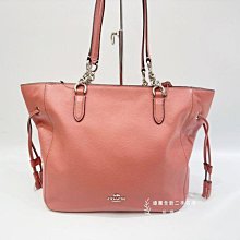 遠麗精品(板橋店)Y0740 Coach 桃粉色流蘇束口金鍊肩背包