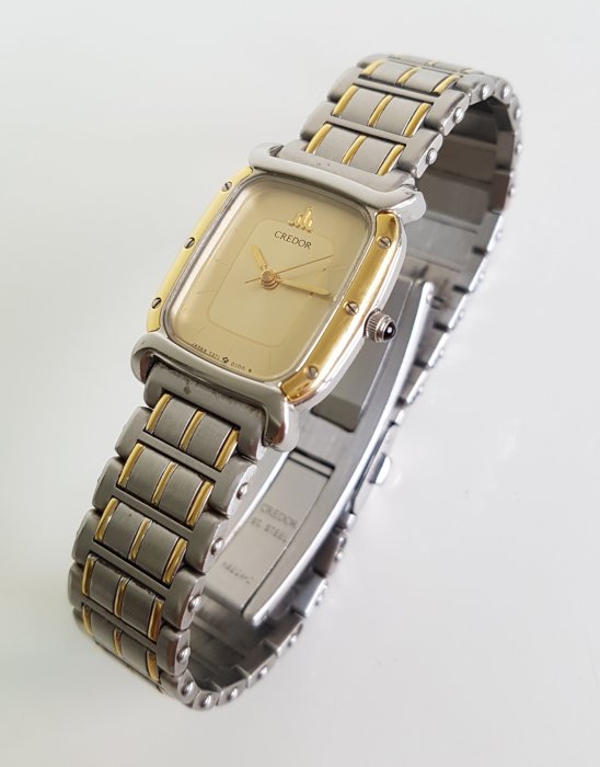 【精工錶】SEIKO CREDOR 貴朵 系列 + 18KT 黃金錶圈，都會女性 時尚女腕錶 ，保證真品 功能正常