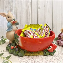比得兔果盤 波麗製 紅色草莓兔子果盤 彼得兔果盤 比得兔置物盒 彼得兔糖果盒 比得兔桌上收納盤 置物盤【歐舍傢居】
