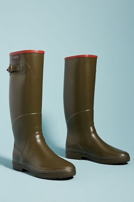 Aigle 法國時尚戶外品牌 Westerlind經典長筒雨靴  時尚墨綠 百搭   size37