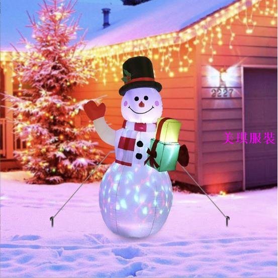 夢想國度 充氣聖誕老公公 充氣雪人 充氣薑餅人 充氣聖誕樹 聖誕老人 LED裝飾 發光雪人 充氣 聖誕老公公【滿299出貨】-美琪服裝