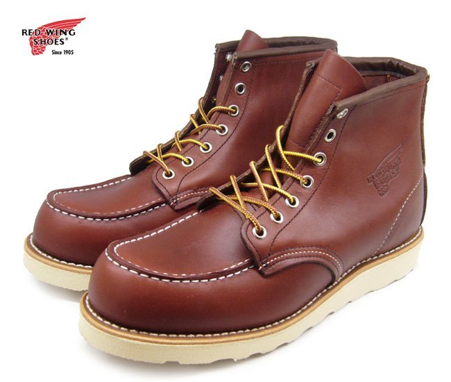 全新Red Wing 9106 Moc Toe Boots 方頭深酒紅棕9D redwing | Yahoo奇摩拍賣