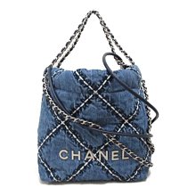 CHANEL香奈兒 CHANEL 22 AS3980  新型芯片款 鏈條 斜挎包 牛仔布 日本現貨 包郵包稅 未使用品【BRAND OFF】