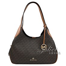 【茱麗葉精品】全新精品 MICHAEL KORS 專櫃商品 KELSEY 金屬LOGO印花三層肩背包.深咖/咖 現貨