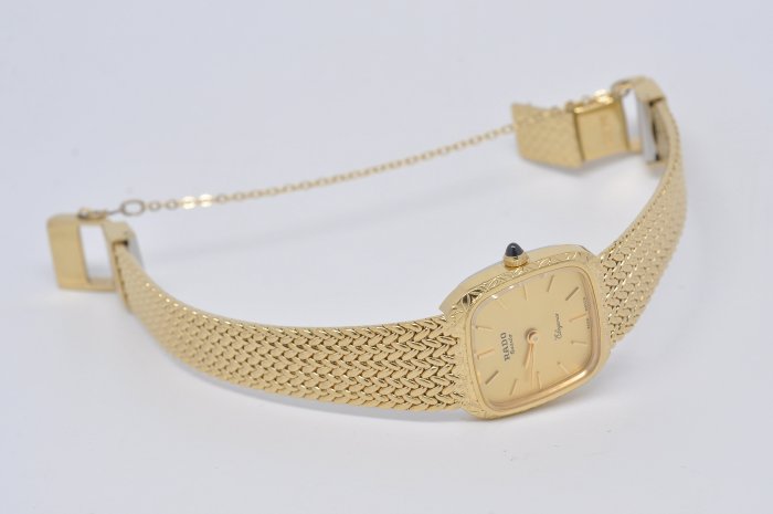《寶萊精品》RADO 雷達表金黃方圓型石英女子錶