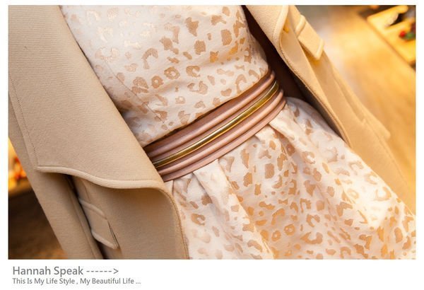 愛美妝－iROO 粉色豹紋無袖洋裝/小禮服
