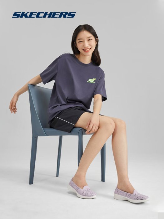 倉庫現貨直發Skechers斯凱奇泡泡鞋2023年新款女鞋涼拖鞋外穿洞洞單漁夫鞋子