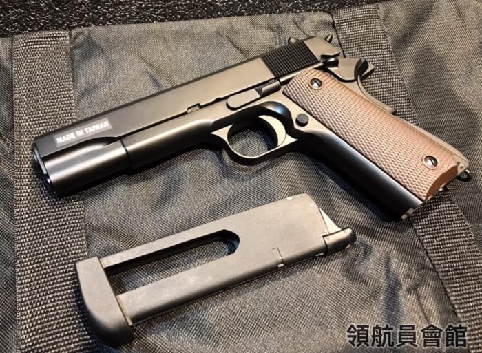 【領航員會館】KJ 軍版 M1911 .45手槍 黑色 全金屬CO2槍 滑套可動 無彈後定 有後座力 柯特1911