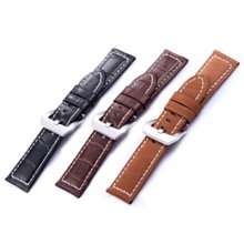 錶帶屋 代用漢米頓 百年靈  Panerai 20mm 22mm 24mm 26mm 磨砂咖啡色黑色義大利牛皮錶帶寬耳針